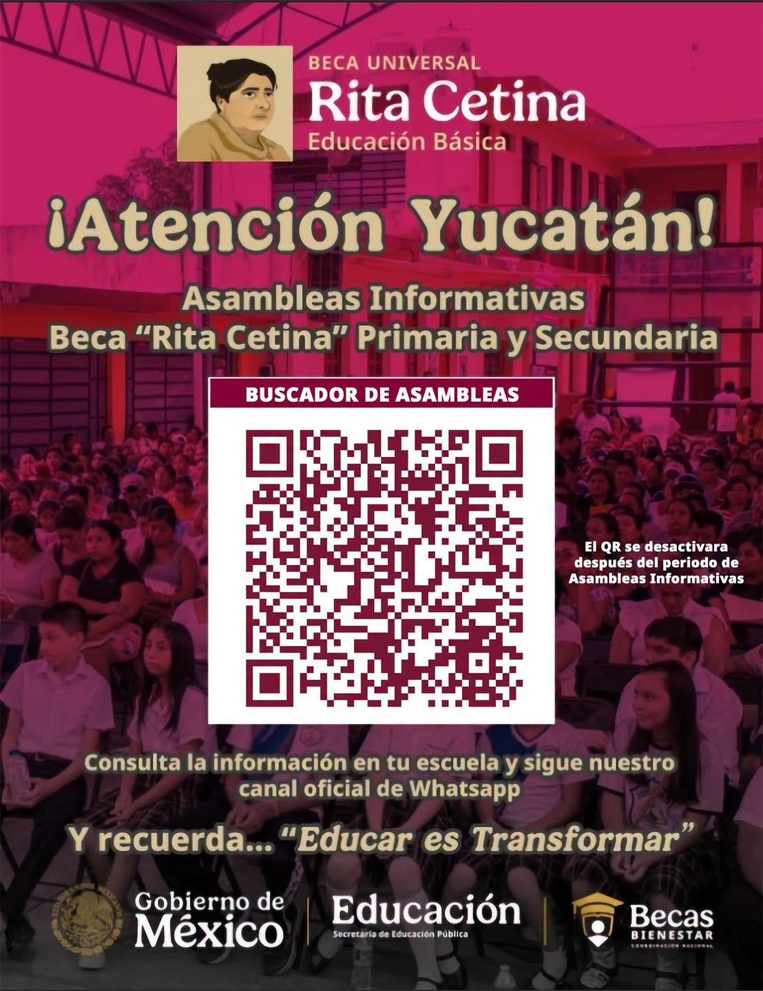 Imagen 1 de la publicación de Línea Abierta Yucatán: Beca Rita Cetina: consulta la sede de tu asamblea en Yucatán