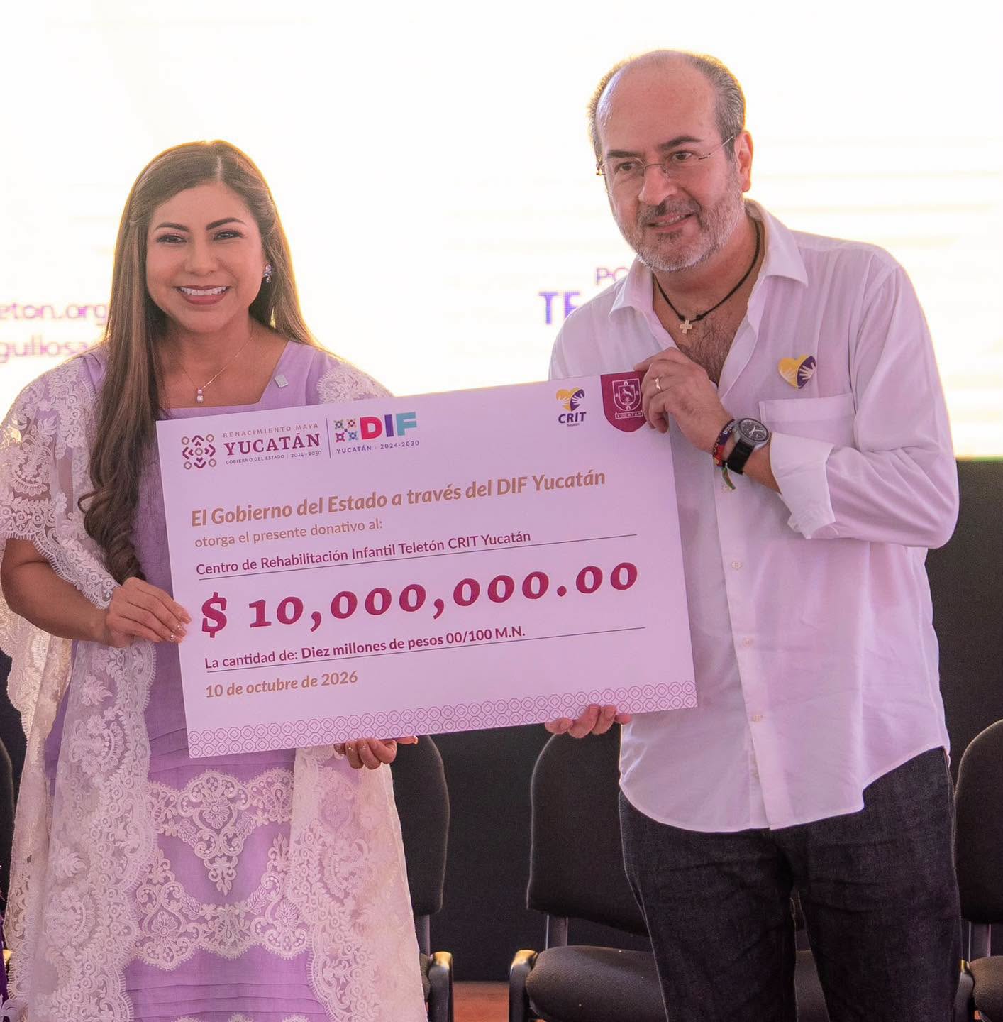 Imagen 3 de la publicación de Línea Abierta Yucatán: DIF Yucatán entrega 10 millones de pesos al Teletón para fortalecer la atención del autismo
