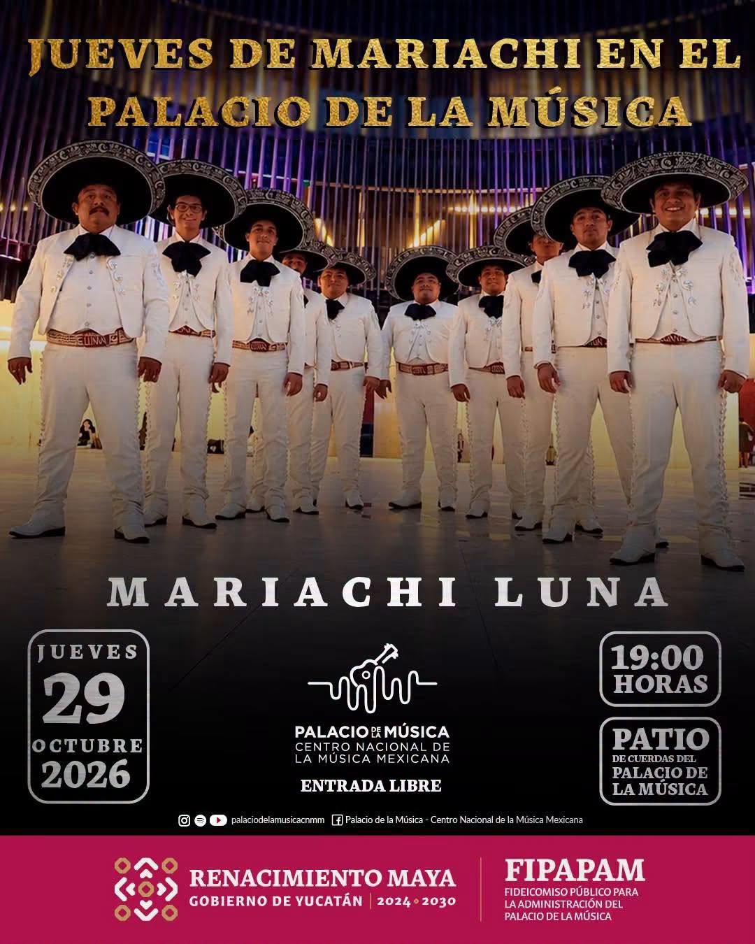 Imagen 1 de la publicación de Línea Abierta Yucatán: ¡Disfruta de una gran noche mexicana este jueves en el Palacio de la Música! 🇲🇽✨