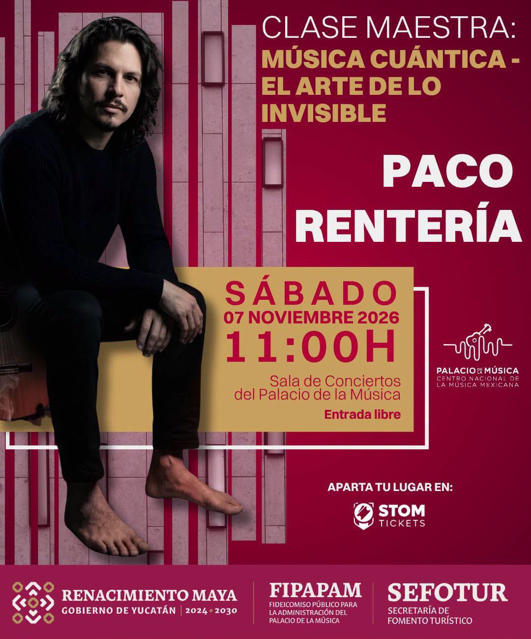 Imagen 1 de la publicación de Línea Abierta Yucatán: Paco Rentería impartirá Música Cuántica en el Palacio de la Música